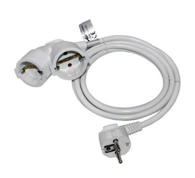 ΠΡΟΕΚΤΑΣΗ ΜΕ ΦΙΣ ΣΟΥΚΟ 1 ΑΡΣ.&2 ΘΗΛ. ΚΑΛ.3x1.5mm² 3μ ΛΕΥΚΗ