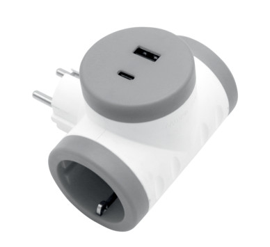 ΤΑΧΥΦΟΡΤΙΣΤΗΣ ΤΑΦ ΣΟΥΚΟ ΣΕ 2 ΦΙΣ ΘΗΛ.&USB+TYPE C ΘΥΡΕΣ έως 20W
