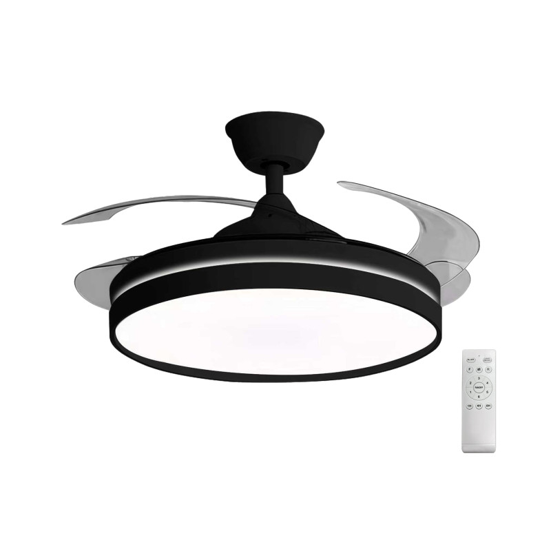 ΑΝΕΜΙΣΤΗΡΑΣ ΟΡΟΦΗΣ Φ106cm DC32W LED 36W CCT PC ΜΕ ΤΗΛ/ΡΙΟ ΜΑΥΡΟΣ