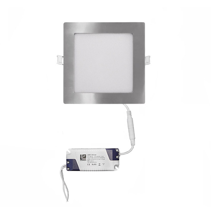 LED ΦΩΤΙΣΤ.ΨΕΥΔΟΡΟΦΗΣ ΑΛΟΥΜΙΝΙΟΥ ΤΕΤΡΑΓΩΝΟ 12W 4000K 120° ΣΑΤΙΝΕ