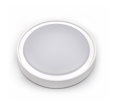 LED ΠΛΑΦΟΝΙΕΡΑ PC ΣΤΡΟΓΓΥΛΗ Φ260mm 15W 4000K IP65 ΛΕΥΚΗ