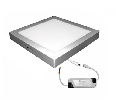 LED ΦΩΤΙΣΤΙΚΟ ΟΡΟΦΗΣ ΑΛΟΥΜΙΝΙΟΥ ΤΕΤΡΑΓΩΝΟ 24W 3000K ΑΣΗΜΙ