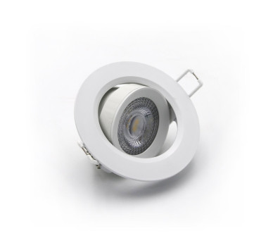 LED ΣΠΟΤ ΨΕΥΔΟΡOΦΗΣ ΚΙΝΗΤΟ ΣΤΡΟΓΓΥΛΟ 5W 3000K 38° ΛΕΥΚΟ