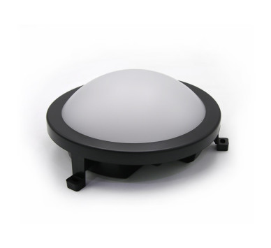 LED ΧΕΛΩΝΑ PC ΣΤΡΟΓΓΥΛΗ Φ210mm 12W 4000K IP54 ΜΑΥΡΗ