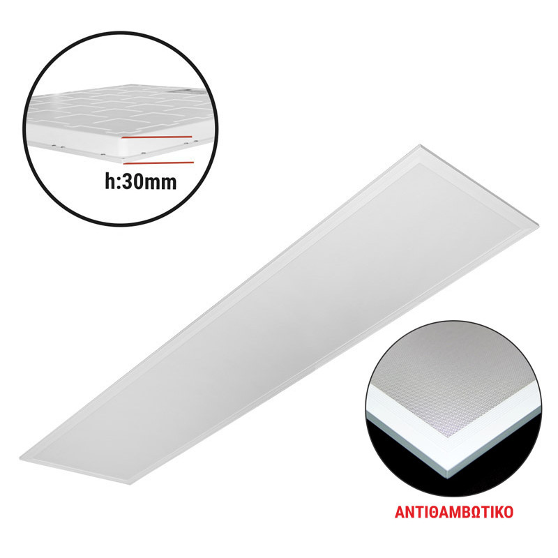 ΦΩΤΙΣΤΙΚΟ ΨΕΥΔΟΡΟΦ.LED PANEL 30x120 40W 4000K UGR19 ΛΕΥΚΟ BACKLIT