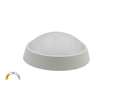 LED ΠΛΑΦΟΝΙΕΡΑ PC ΣΤΡΟΓΓΥΛΗ Φ180mm 15W CCT IP65 ΛΕΥΚΗ