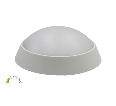 LED ΠΛΑΦΟΝΙΕΡΑ PC ΣΤΡΟΓΓΥΛΗ Φ220mm 20W CCT IP65 ΛΕΥΚΗ