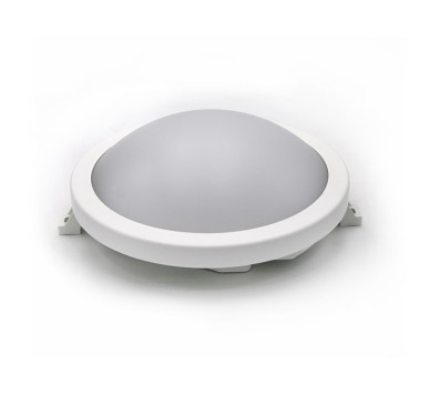 LED ΧΕΛΩΝΑ PC ΣΤΡΟΓΓΥΛΗ Φ213mm 15W 4000K IP54 ΛΕΥΚΗ