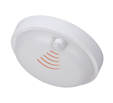 LED ΠΛΑΦΟΝΙΕΡΑ PC ΣΤΡΟΓΓ. ΜΕ ΑΝΙΧ.ΚΙΝ.PIR Φ200mm 18W 4000K IP54 ΛΕΥΚΗ