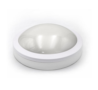 LED ΠΛΑΦΟΝΙΕΡΑ PC ΣΤΡΟΓΓΥΛΗ Φ230mm 18W 4000K IP65 ΛΕΥΚΗ