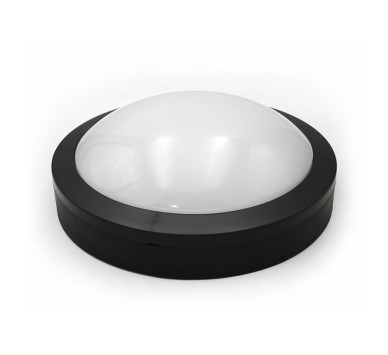 LED ΠΛΑΦΟΝΙΕΡΑ PC ΣΤΡΟΓΓΥΛΗ Φ230mm 18W 4000K IP65 ΜΑΥΡΗ