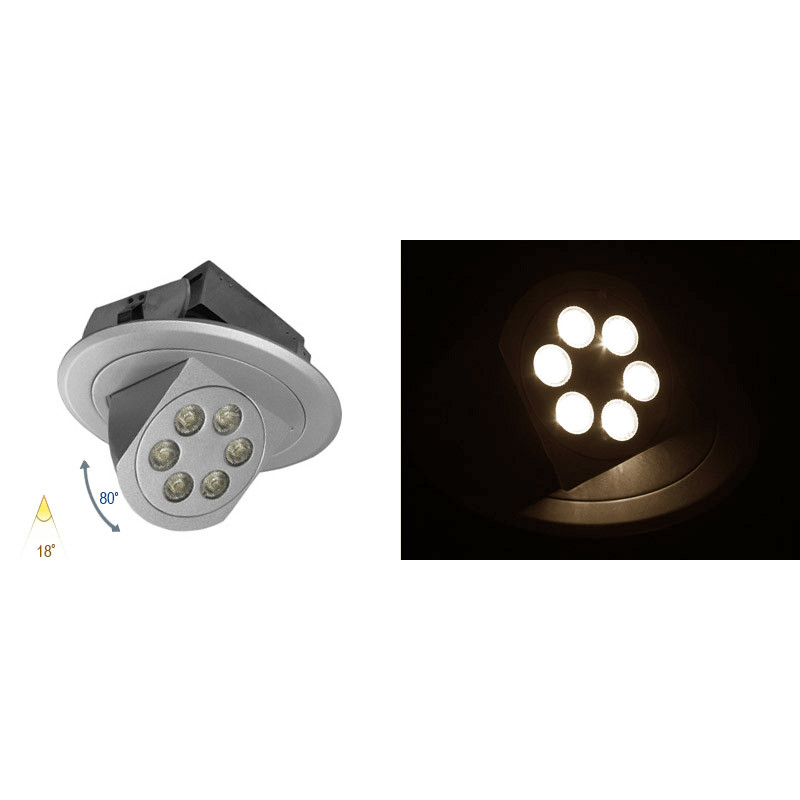 ΦΩΤΙΣΤΙΚΟ ΑΛΟΥΜ. ΧΩΝ ΚΙΝΗΤΟ ΜΕ LED ΙΣΧΥΟΣ 6x3W 18° ΧΩΡΙΣ ΤΡΟΦ ΘΕΡΜΟ