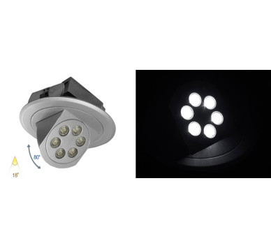 ΦΩΤΙΣΤΙΚΟ ΑΛ ΧΩΝ ΚΙΝΗΤΟ ΜΕ LED ΙΣΧΥΟΣ 6x3W 18° ΧΩΡΙΣ ΤΡΟΦ ΨΥΧΡΟ