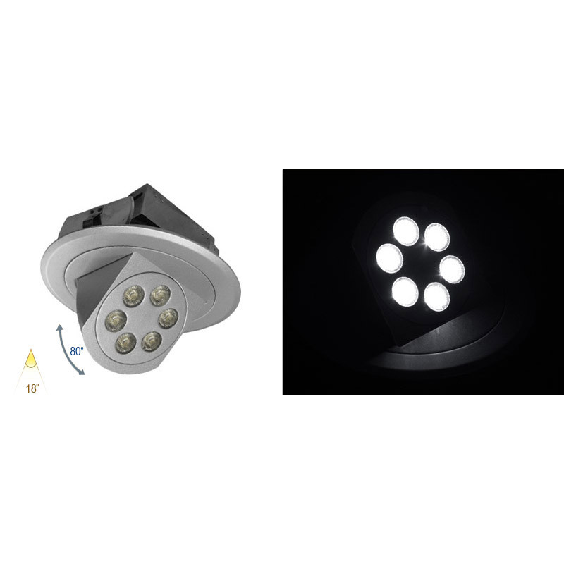 ΦΩΤΙΣΤΙΚΟ ΑΛ ΧΩΝ ΚΙΝΗΤΟ ΜΕ LED ΙΣΧΥΟΣ 6x3W 18° ΧΩΡΙΣ ΤΡΟΦ ΨΥΧΡΟ