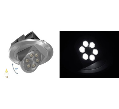 ΦΩΤΙΣΤΙΚΟ ΑΛ ΧΩΝ ΚΙΝΗΤΟ ΜΕ LED ΙΣΧΥΟΣ 6x3W 18° ΧΩΡΙΣ ΤΡΟΦ ΨΥΧΡΟ