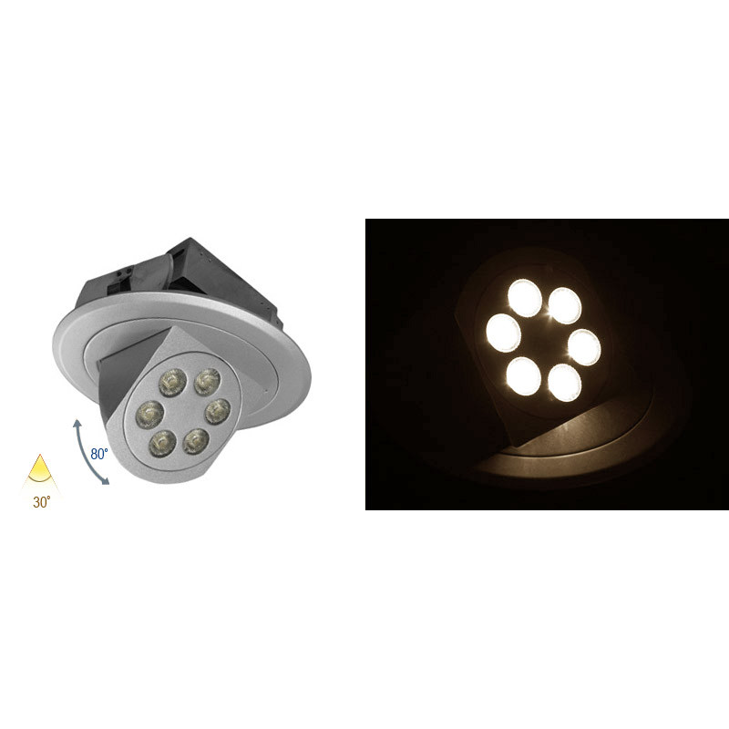 ΦΩΤΙΣΤΙΚΟ ΑΛΟΥΜ.  ΧΩΝ ΚΙΝΗΤΟ ΜΕ LED ΙΣΧΥΟΣ 6x3W 30° ΧΩΡΙΣ ΤΡΟΦ ΘΕΡΜΟ