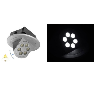 ΦΩΤΙΣΤΙΚΟ ΑΛ ΧΩΝ ΚΙΝΗΤΟ ΜΕ LED ΙΣΧΥΟΣ 6x3W 45° ΧΩΡΙΣ ΤΡΟΦ ΨΥΧΡΟ