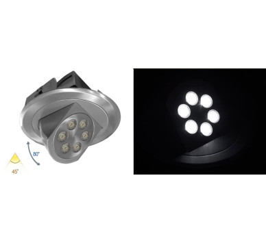 ΦΩΤΙΣΤΙΚΟ ΑΛ ΧΩΝ ΚΙΝΗΤΟ ΜΕ LED ΙΣΧΥΟΣ 6x3W 45° ΧΩΡΙΣ ΤΡΟΦ ΨΥΧΡΟ
