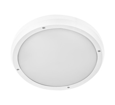 ΠΛΑΦΟΝΙΕΡΑ PC ΣΤΡΟΓΓΥΛΗ Φ300mm 2 ΝΤΟΥΙ Ε27 IP65 ΛΕΥΚΗ