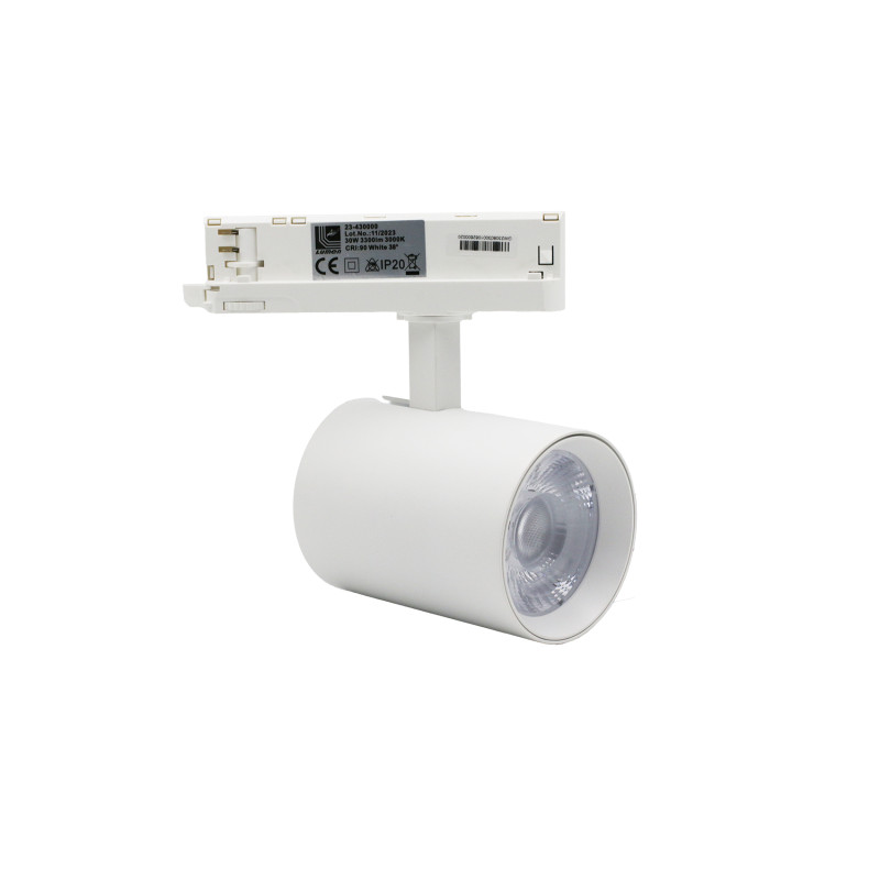 LED ΣΠΟΤ ΡΑΓΑΣ 3 ΦΑΣΕΙΣ 40W 230V 3000K 38° ΛΕΥΚΟ