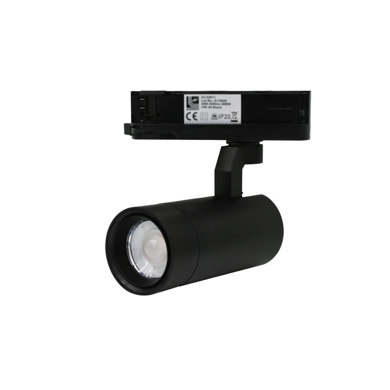 LED ΣΠΟΤ ΡΑΓΑΣ 3 ΦΑΣΕΙΣ ΡΥΘΜΙΖΟΜΕΝΟ 15°-60° 20W 230V 4000K ΜΑΥΡΟ
