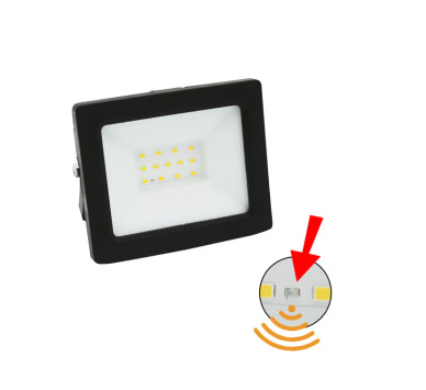 ΠΡΟΒΟΛΕΑΣ LED-SMD 10W ΦΩΤΟΚΥΤΤΑΡΟ 4000Κ IP65 ΜΑΥΡΟΣ