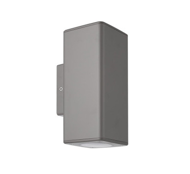 ΣΠΟΤ PC ΕΠΙΤΟΙΧΟ ΔΙΠΛΗΣ ΚΑΤΕΥΘ.ΤΕΤΡΑΓΩΝΟ D:76mm 2xGU10 IP54 ΓΚΡΙ