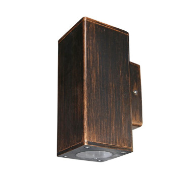 ΣΠΟΤ PC ΕΠΙΤΟΙΧΟ ΔΙΠΛΗΣ ΚΑΤΕΥΘ.ΤΕΤΡΑΓΩΝ.D:76mm 2xGU10 IP54 ΡΟΥΣΤΙΚ