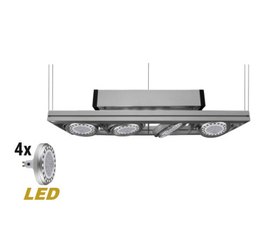 ΦΩΤΙΣΤΙΚΟ ΑΝΑΡΤΗΣΕΩΣ ΝΤΙΖΑΣ GU10 LED 4X12W ΠΛΗΡΕΣ ΓΚΡΙ