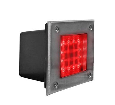 ΦΩΤΙΣΤΙΚΟ ΙΝΟΧ316 ΔΑΠEΔΟΥ ΤΕΤΡΑΓΩΝΟ 16LED 4W ΟΡΙΖΟΝΤΙΑ KOKKINΟ