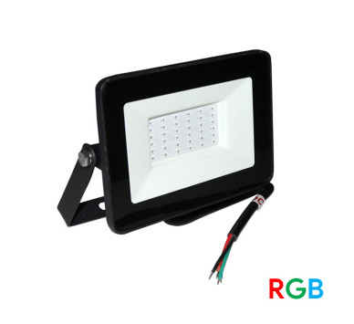 ΠΡΟΒΟΛΕΑΣ LED-SMD RGB 24VDC 20W 4 ΚΑΛΩΔΙΑ ΧΡΕΙΑΖΟΝ.CONTROL ΜΑΥΡΟΣ
