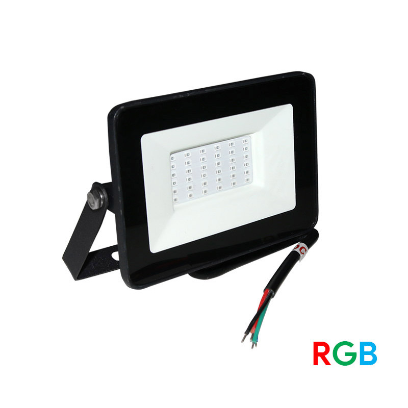 ΠΡΟΒΟΛΕΑΣ LED-SMD RGB 24VDC 20W 4 ΚΑΛΩΔΙΑ ΧΡΕΙΑΖΟΝ.CONTROL ΜΑΥΡΟΣ