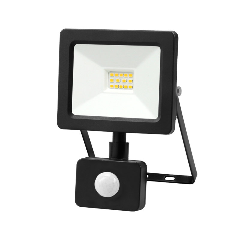 ΠΡΟΒΟΛΕΑΣ LED SMD 10W ΜΕ ΑΝΙΧΝΕΥΤΗ ΚΙΝΗΣΗΣ 4100K IP65 ΜΑΥΡΟΣ