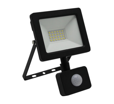 ΠΡΟΒΟΛΕΑΣ LED SMD 20W ΜΕ ΑΝΙΧΝΕΥΤΗ ΚΙΝΗΣΗΣ 4100K IP65 ΜΑΥΡΟΣ