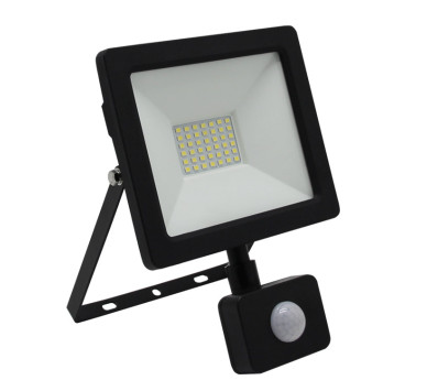 ΠΡΟΒΟΛΕΑΣ LED-SMD 30W ΜΕ ΑΝΙΧΝΕΥΤΗ ΚΙΝΗΣΗΣ 4100K IP65 ΜΑΥΡΟΣ