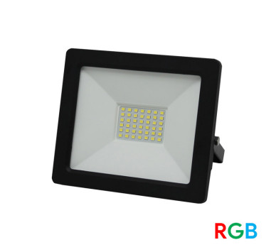 ΠΡΟΒΟΛΕΑΣ LED-SMD RGB 24VDC 30W 4ΚΑΛΩΔΙΑ ΧΡΕΙΑΖΟΝΤ.CONTROL ΜΑΥΡΟΣ