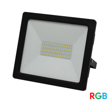 ΠΡΟΒΟΛΕΑΣ LED-SMD RGB 24VDC 50W 4 ΚΑΛΩΔΙΑ ΧΡΕΙΑΖΟΝ.CONTROL ΜΑΥΡΟΣ