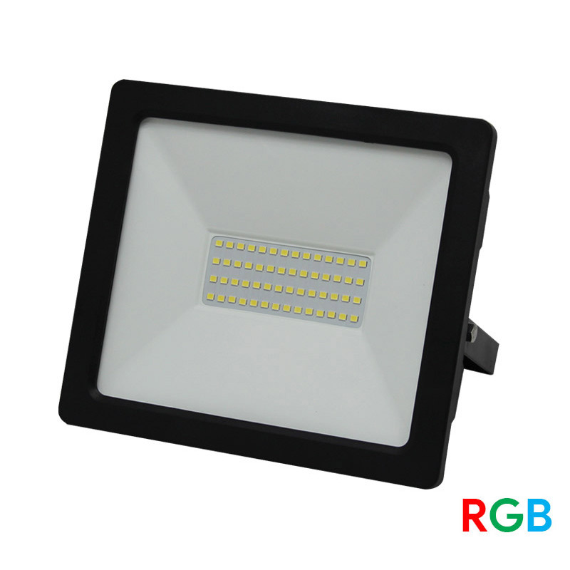 ΠΡΟΒΟΛΕΑΣ LED-SMD RGB 24VDC 50W 4 ΚΑΛΩΔΙΑ ΧΡΕΙΑΖΟΝ.CONTROL ΜΑΥΡΟΣ