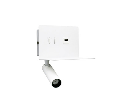 LED ΑΠΛΙΚΑ & ΣΠΟΤ ΤΟΙΧΟΥ ΟΡΘΟΓΩΝΙΑ 6W ΛΕΥΚΗ ΜΕ ΘΥΡΑ USB