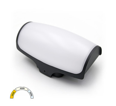 LED ΑΠΛΙΚΑ ΑΛΟΥΜΙΝΙΟΥ ΟΡΘΟΓΩΝΙΑ ΟΒΑΛ 12W CCT ΙΡ54 ΓΡΑΦΙΤΗΣ