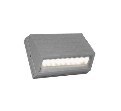 LED ΦΩΤΙΣΤΙΚΟ ΑΛΟΥΜΙΝΙΟΥ ΕΞΩΤΕΡΙΚΟ ΚΥΡΤΟ 2W ΘΕΡΜΟ ΓΚΡΙ