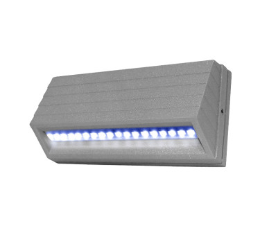 LED ΦΩΤΙΣΤΙΚΟ ΑΛΟΥΜΙΝΙΟΥ ΕΞΩΤΕΡΙΚΟ ΚΥΡΤΟ 3.2W ΜΠΛΕ ΓΚΡΙ