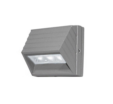 LED ΦΩΤΙΣΤΙΚΟ ΑΛΟΥΜΙΝΙΟΥ ΕΞΩΤΕΡΙΚΟ ΚΥΡΤΟ 1W ΨΥΧΡΟ ΓΚΡΙ