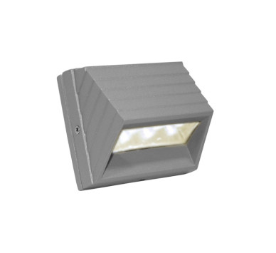 LED ΦΩΤΙΣΤΙΚΟ ΑΛΟΥΜΙΝΙΟΥ ΕΞΩΤΕΡΙΚΟ ΚΥΡΤΟ 1W ΘΕΡΜΟ ΓΚΡΙ