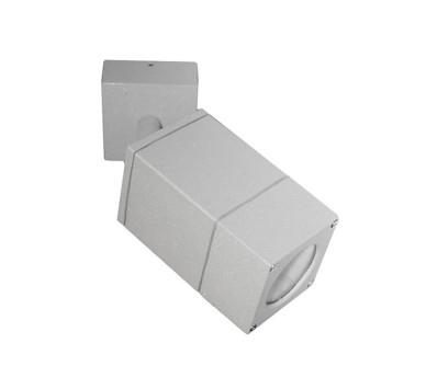 ΣΠΟΤ ΑΛΟΥΜΙΝΙΟΥ MONO ΚΙΝΗΤΟ ΤΕΤΡΑΓΩΝΟ 63x63mm ΕΠΙΤΟΙΧΟ GU10 ΓΚΡΙ