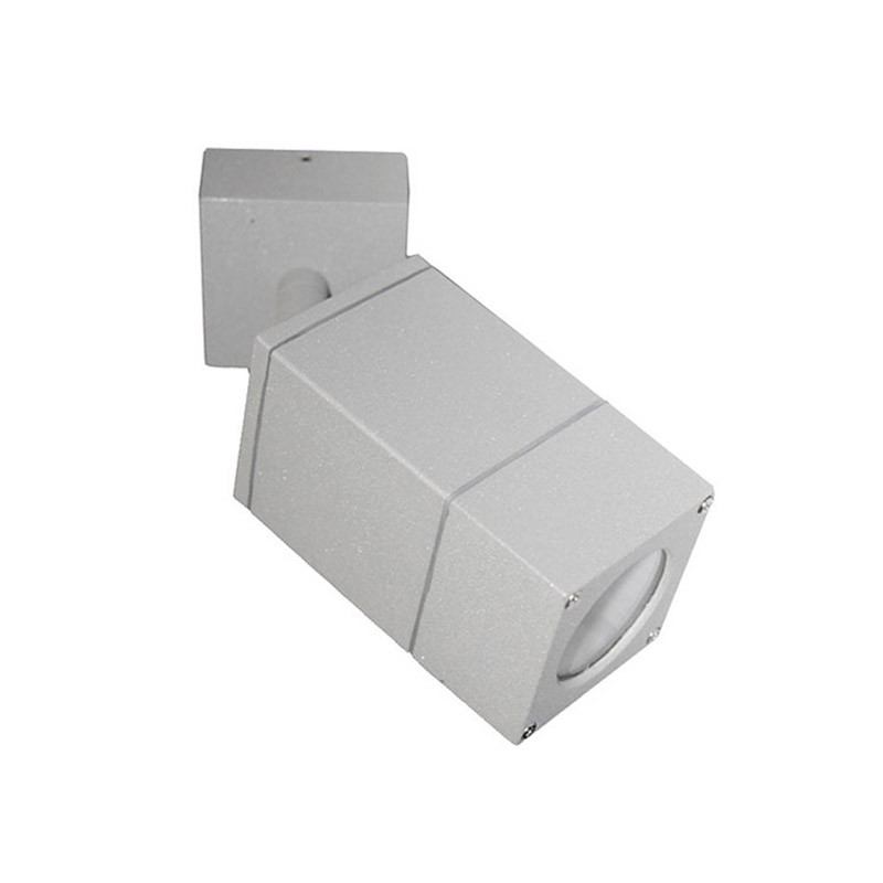 ΣΠΟΤ ΑΛΟΥΜΙΝΙΟΥ MONO ΚΙΝΗΤΟ ΤΕΤΡΑΓΩΝΟ 63x63mm ΕΠΙΤΟΙΧΟ GU10 ΓΚΡΙ