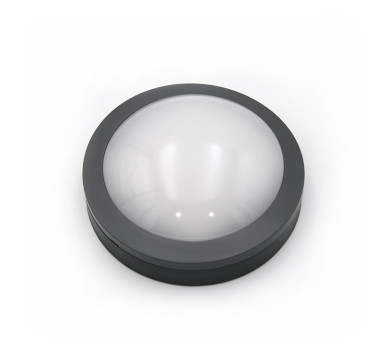 LED ΠΛΑΦΟΝΙΕΡΑ PC ΣΤΡΟΓΓΥΛΗ Φ170mm 12W 3000Κ IP65 ΓΚΡΙ