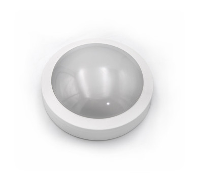 LED ΠΛΑΦΟΝIΕΡΑ PC ΣΤΡΟΓΓΥΛΗ Φ170mm 8W 3000Κ IP65 ΛΕΥΚΗ