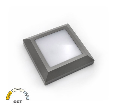 LED ΦΩΤΙΣΤΙΚΟ PC ΕΠΙΤΟIXO ΤΕΤΡΑΓΩΝ0 D125mm 4W CCT IP65 ΓΚΡΙ