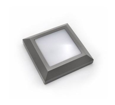 LED ΦΩΤΙΣΤΙΚΟ PC ΕΠΙΤΟIXO ΤΕΤΡΑΓΩΝ0 D125mm 4W 3000K IP65 ΓΚΡΙ